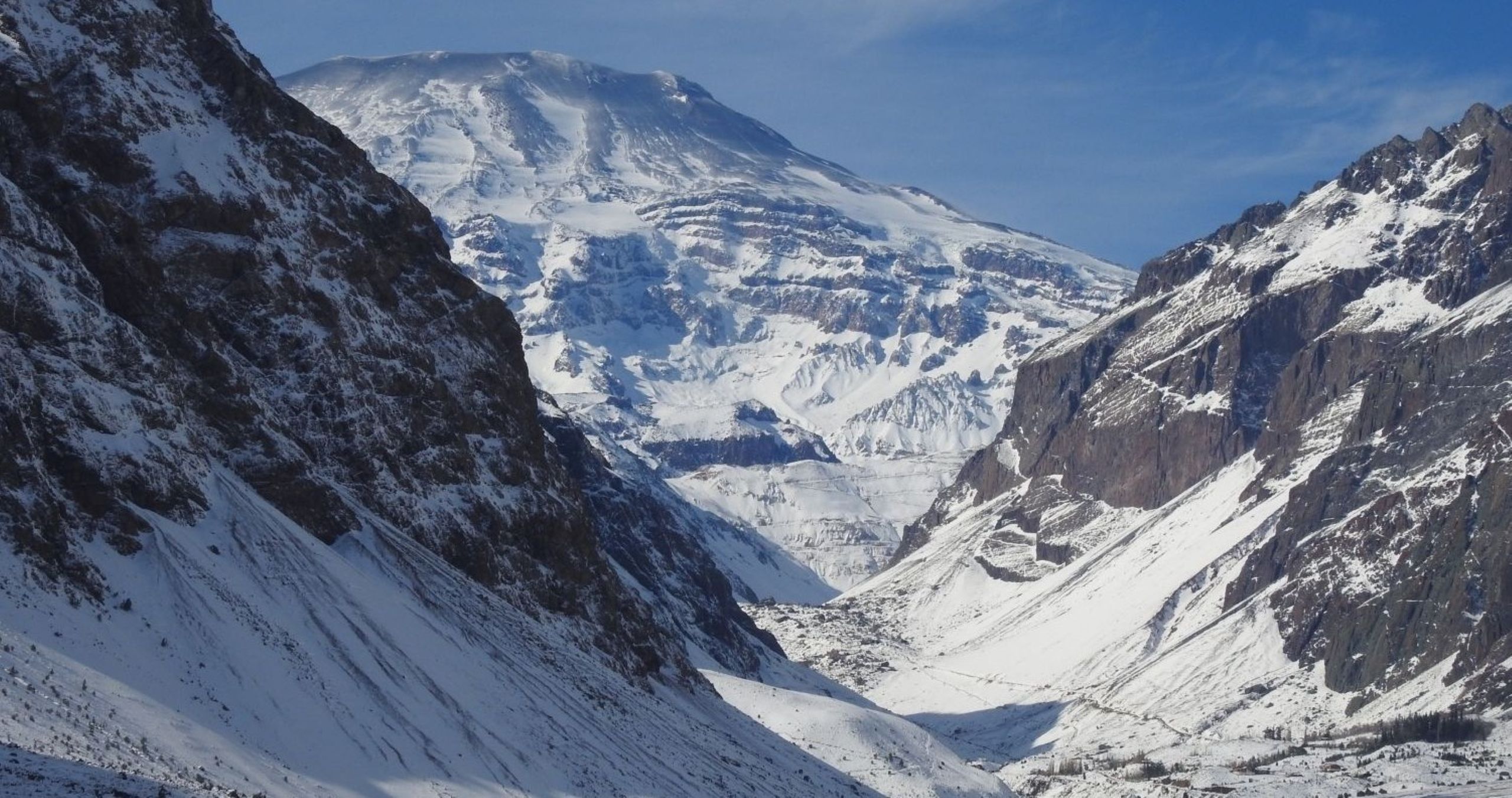 Atlas Mountains hiking in winter with snow-covered peaks and trekking routes in Morocco