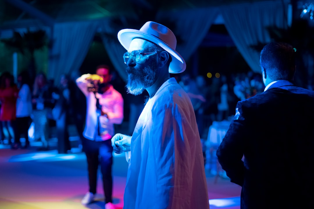 Festival visitors enjoy a live performance at night during Jazzablanca in Casablanca